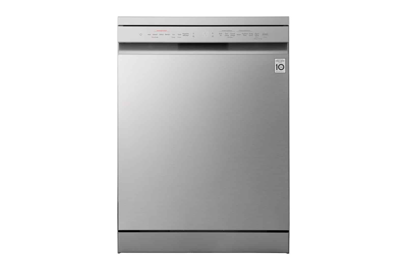 LG Bulaşık Makinesi Üstün Buhar Teknolojisi Yapay Zeka Destekli Ayarlanabilir 3 Raflı Parlak Gri Renk